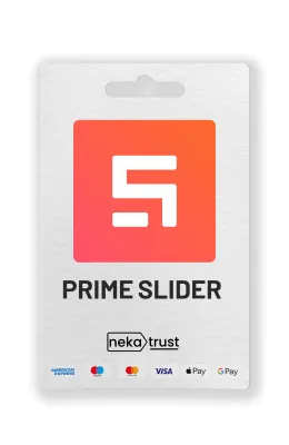 Prime Slider Pro Elementor eklentisi lisans kartı, slider geçiş efekti grafiğiyle