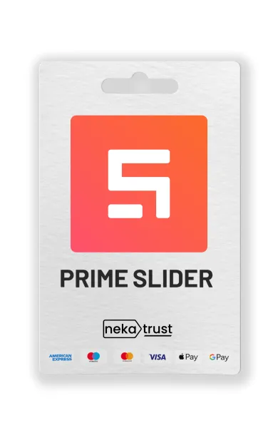 Prime Slider Pro Elementor eklentisi lisans kartı, slider geçiş efekti grafiğiyle